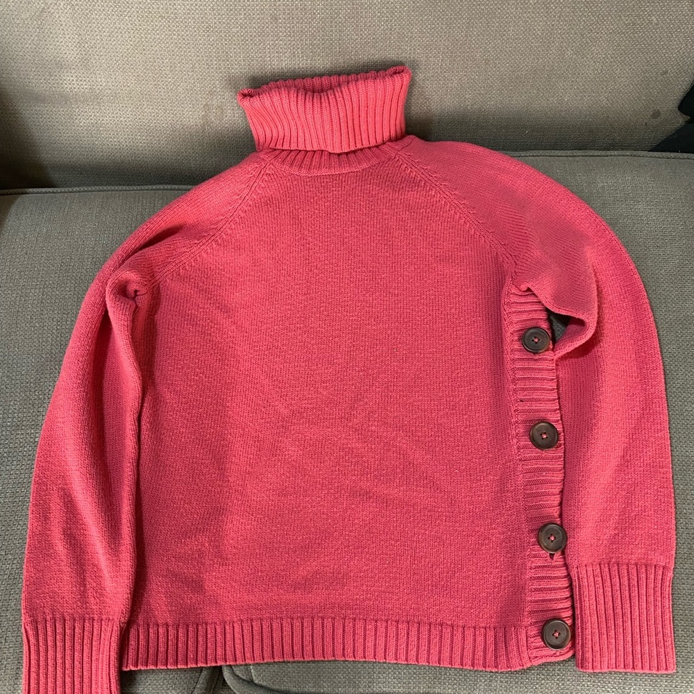 The Limited, sweater pink/coral, SIZE L, long sleeved buttons